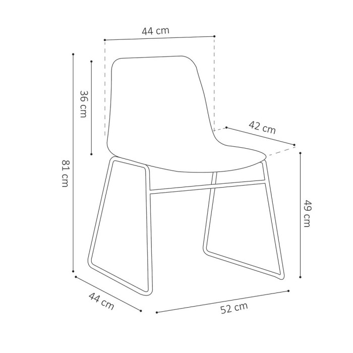 Chaise en polypropylène MARIE de salle à manger bar café, couleur : noir