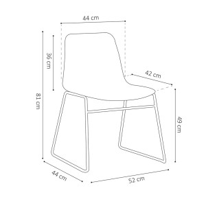 Chaise en polypropylène MARIE de salle à manger bar café, couleur : noir