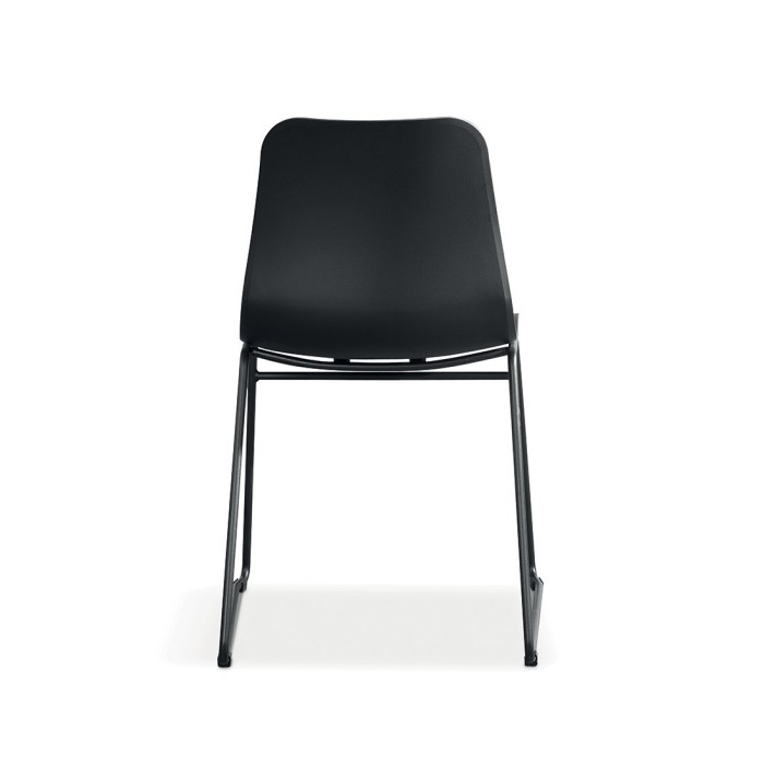 Chaise en polypropylène MARIE de salle à manger bar café, couleur : noir