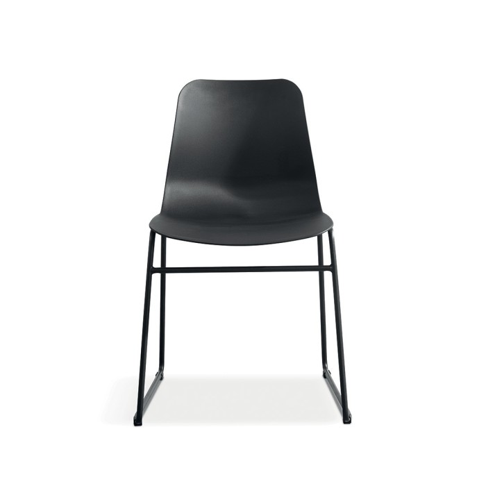 Chaise en polypropylène MARIE de salle à manger bar café, couleur : noir