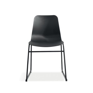 Chaise en polypropylène MARIE de salle à manger bar café, couleur : noir