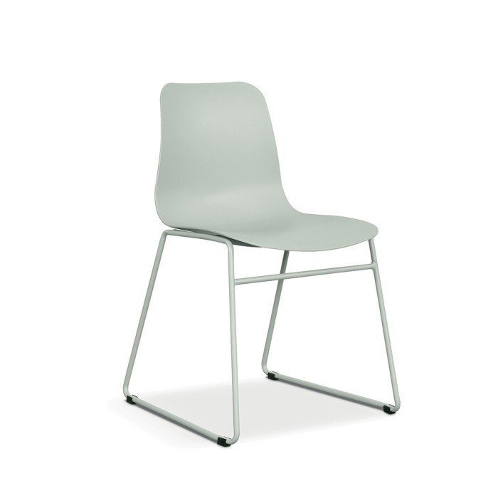 Chaise en polypropylène MARIE de salle à manger bar café, couleur : gris vert