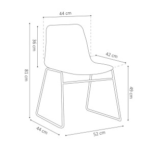 Chaise en polypropylène MARIE de salle à manger bar café, couleur : gris vert
