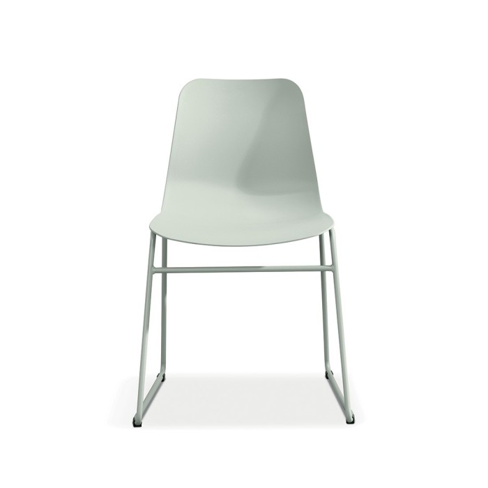 Chaise en polypropylène MARIE de salle à manger bar café, couleur : gris vert