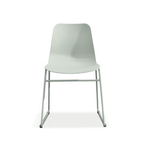 Chaise en polypropylène MARIE de salle à manger bar café, couleur : gris vert
