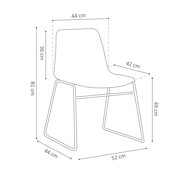 Chaise en polypropylène MARIE de salle à manger bar café, couleur : terracotta