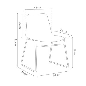 Chaise en polypropylène MARIE de salle à manger bar café, couleur : terracotta