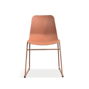 Chaise en polypropylène MARIE de salle à manger bar café, couleur : terracotta