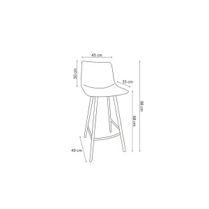 Chaise de comptoir 'Ozon' PU Brun, dimensions : H98 x L45 x P49 cm