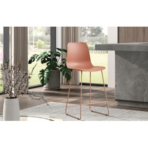 Chaise de comptoir 'Mario' PP Terracotta, dimensions : H100.5 x L51 x P44cm