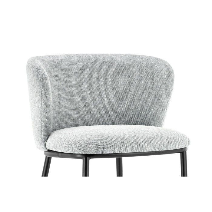 Chaise de comptoir 'Arthus' Tissu Gris clair, dimensions : H88.5 x L53 x P50.5 cm