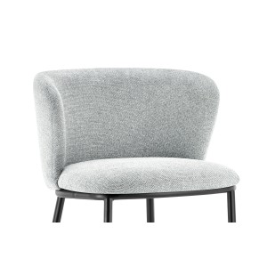 Chaise de comptoir 'Arthus' Tissu Gris clair, dimensions : H88.5 x L53 x P50.5 cm