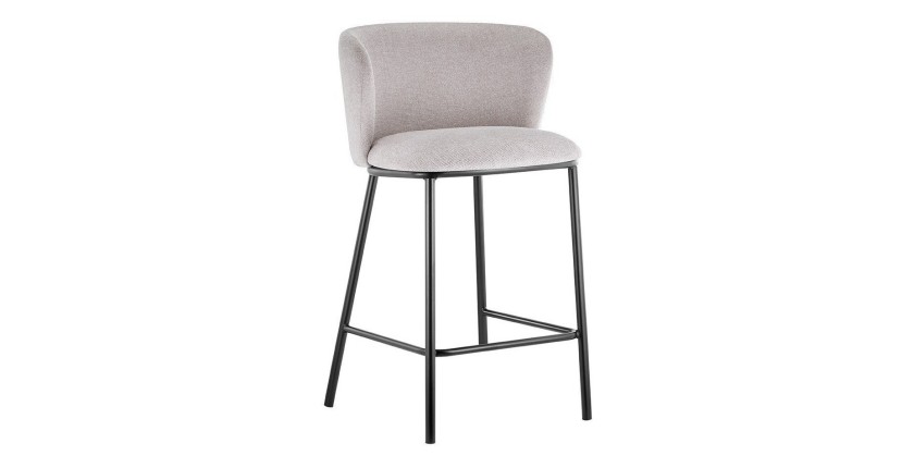 Chaise de comptoir 'Arthus' Tissu Beige, dimensions : H88.5 x L53 x P50.5 cm