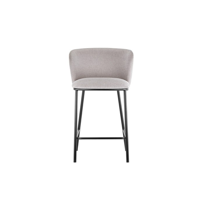 Chaise de comptoir 'Arthus' Tissu Beige, dimensions : H88.5 x L53 x P50.5 cm