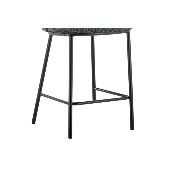 Chaise de comptoir 'Arthus' Tissu Gris foncé, dimensions : H88.5 x L53 x P50.5 cm