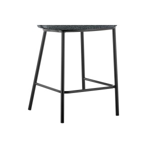 Chaise de comptoir 'Arthus' Tissu Gris foncé, dimensions : H88.5 x L53 x P50.5 cm