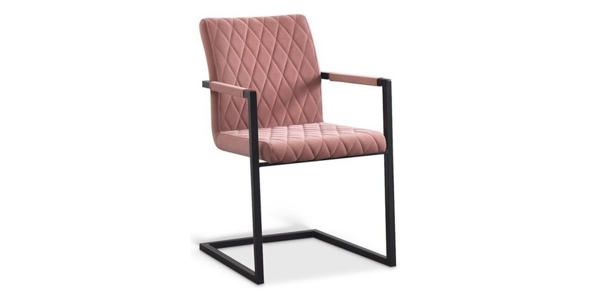 Chaise 'Brigotte' Velours Rose