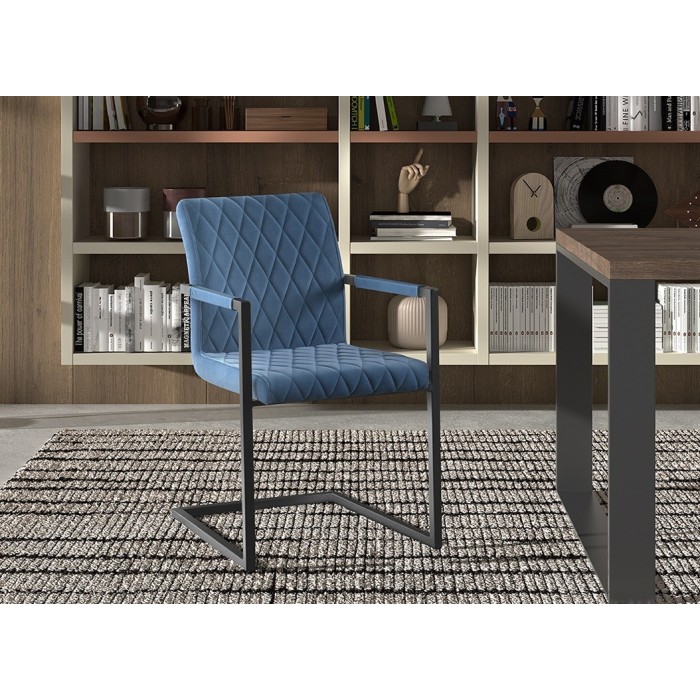 Chaise 'Brigotte' Velours Pétrol