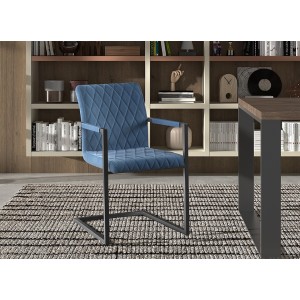 Chaise 'Brigotte' Velours Pétrol