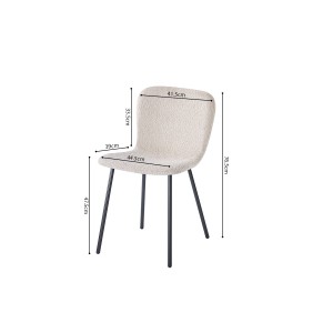 Chaise revêtement bouclé pour salle à manger coloris sable. Collection ALCAN