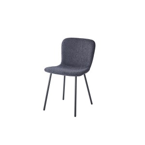 Chaise revêtement bouclé pour salle à manger coloris gris foncé. Collection ALCAN