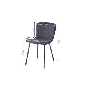 Chaise revêtement bouclé pour salle à manger coloris gris foncé. Collection ALCAN
