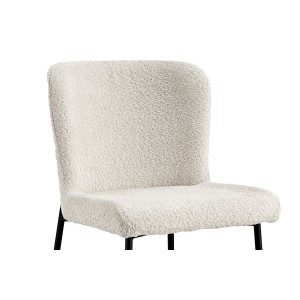 Chaise revêtement Bouclé pour salle à manger coloris Ecru. Collection LISE