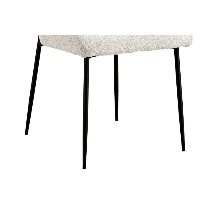 Chaise revêtement Bouclé pour salle à manger coloris Ecru. Collection LISE