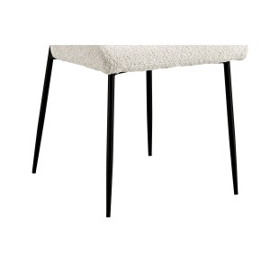 Chaise revêtement Bouclé pour salle à manger coloris Ecru. Collection LISE