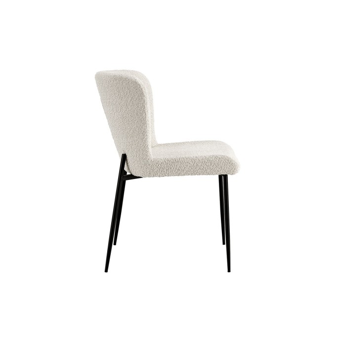 Chaise revêtement Bouclé pour salle à manger coloris Ecru. Collection LISE