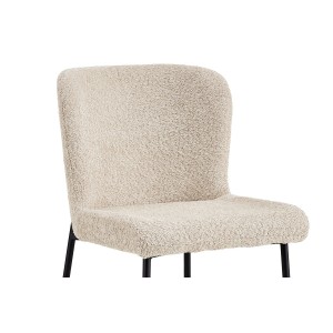 Chaise revêtement Bouclé pour salle à manger coloris Beige. Collection LISE