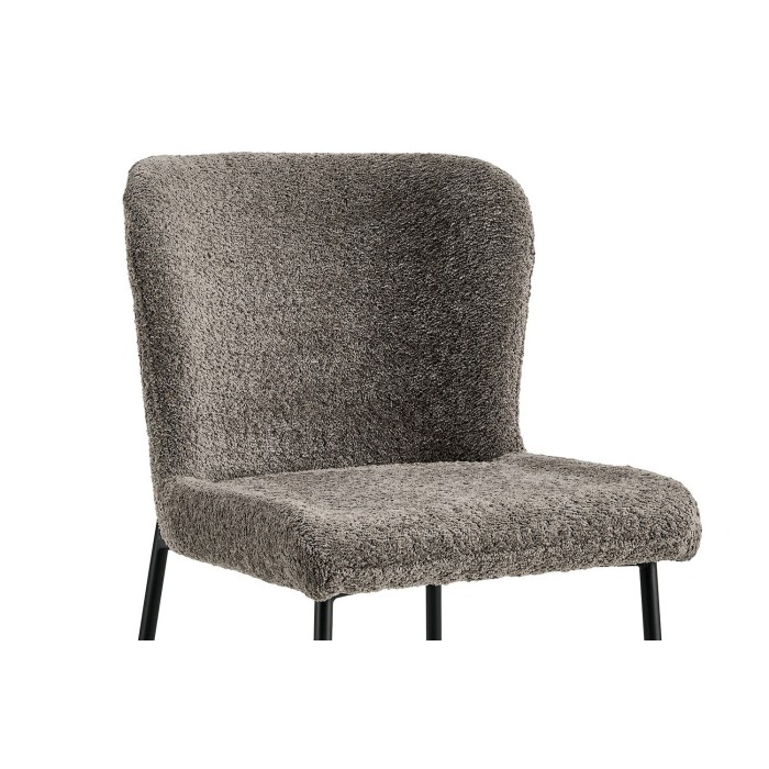 Chaise revêtement Bouclé pour salle à manger coloris Sable. Collection LISE