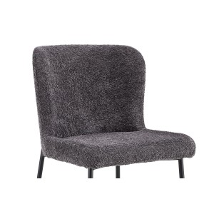 Chaise revêtement Bouclé pour salle à manger coloris Gris Foncé. Collection LISE