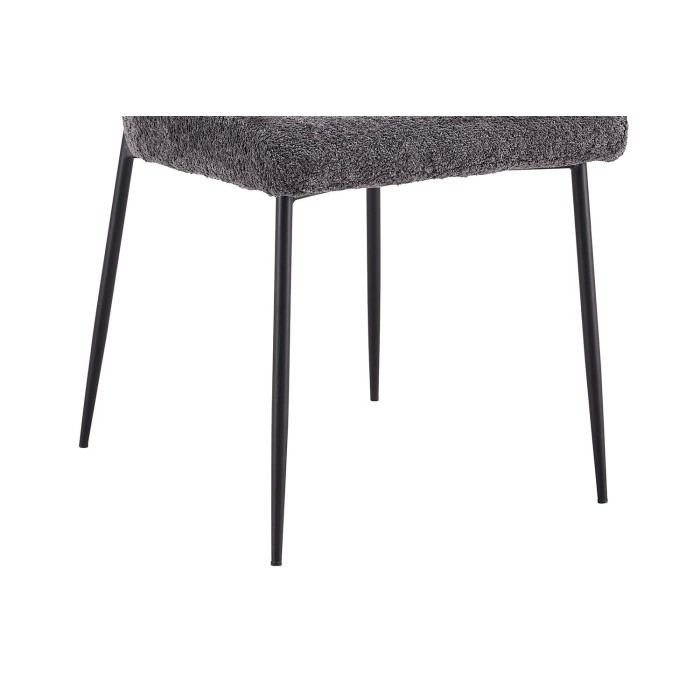 Chaise revêtement Bouclé pour salle à manger coloris Gris Foncé. Collection LISE