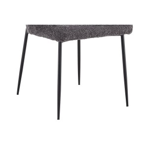 Chaise revêtement Bouclé pour salle à manger coloris Gris Foncé. Collection LISE