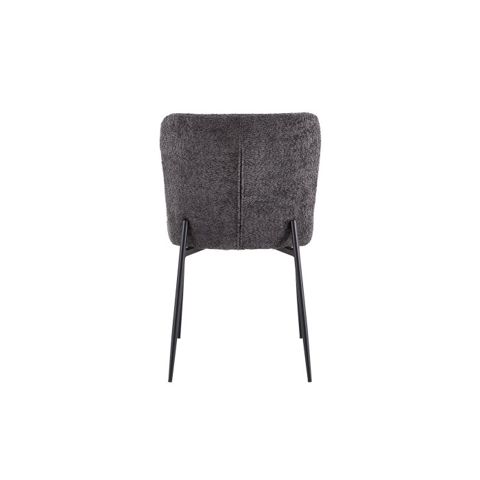 Chaise revêtement Bouclé pour salle à manger coloris Gris Foncé. Collection LISE