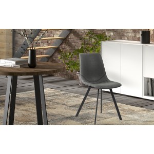 Chaise 'OSLO' PU Noir, dimensions : H84 x L44 x P57 cm