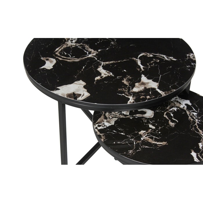 Table basse collection RAVENNO. Meuble type CONTEMPORAIN. Noir marbré.