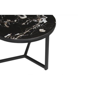 Table basse collection RAVENNO. Meuble type CONTEMPORAIN. Noir marbré.