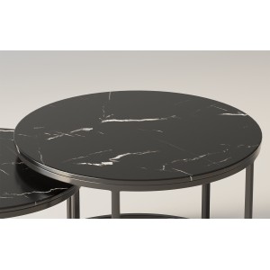 Table basse collection NAZARI. Meuble type CONTEMPORAIN. Marbre noir.