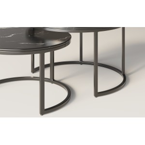 Table basse collection NAZARI. Meuble type CONTEMPORAIN. Marbre noir.