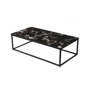 Table basse collection LIVORNI. Meuble type CONTEMPORAIN. Marbre noir.