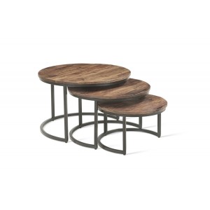 Table basse collection ARNOLD marron-bois.