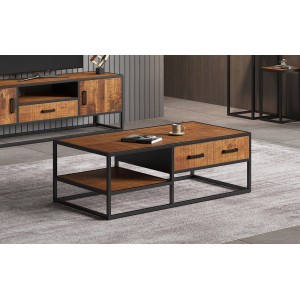 Table basse collection MADEIRO marron-bois.