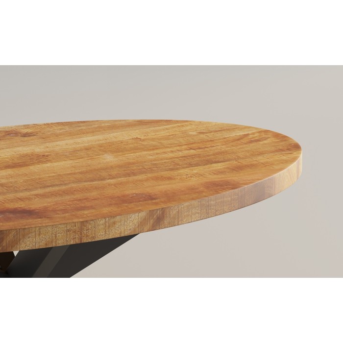 Table basse ovale collection MADEIRO marron.