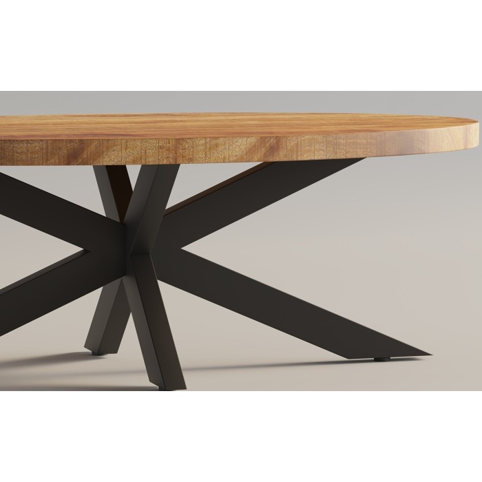 Table basse ovale collection MADEIRO marron.