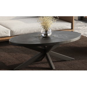 Table basse ovale collection MADEIRO noir.