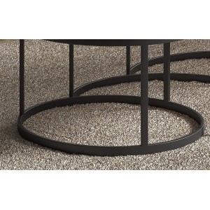 Table basse gigogne ronde noir collection LENOX. Meuble style industriel