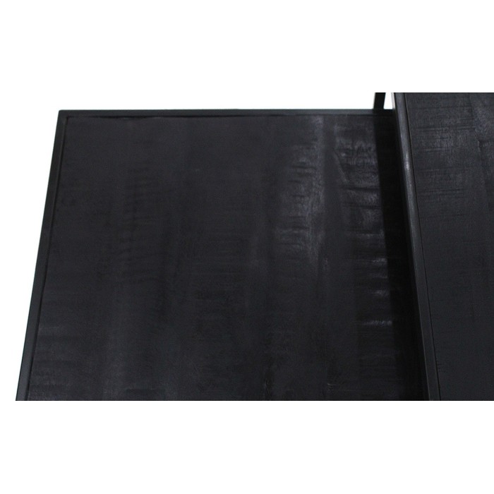 Table basse gigogne carrée en bois noir collection QUEEN. Meuble style industriel