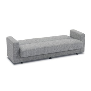 Canapé 3 places convertible gris clair ZEN, couchage 180x100 cm